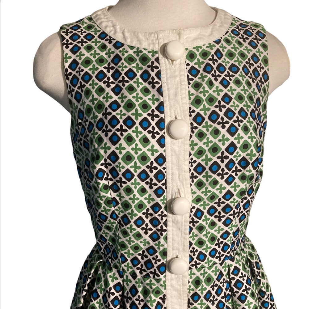 Donna Morgan Button Down Retro Patterned Dress Si… - image 4